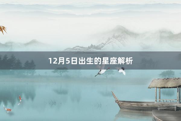 12月5日出生的星座解析